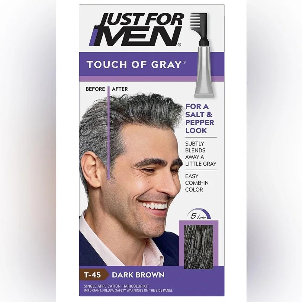 Just for Men Comb-ln Color Hair Color T-45 Dark Brown Touch of Gray 4137